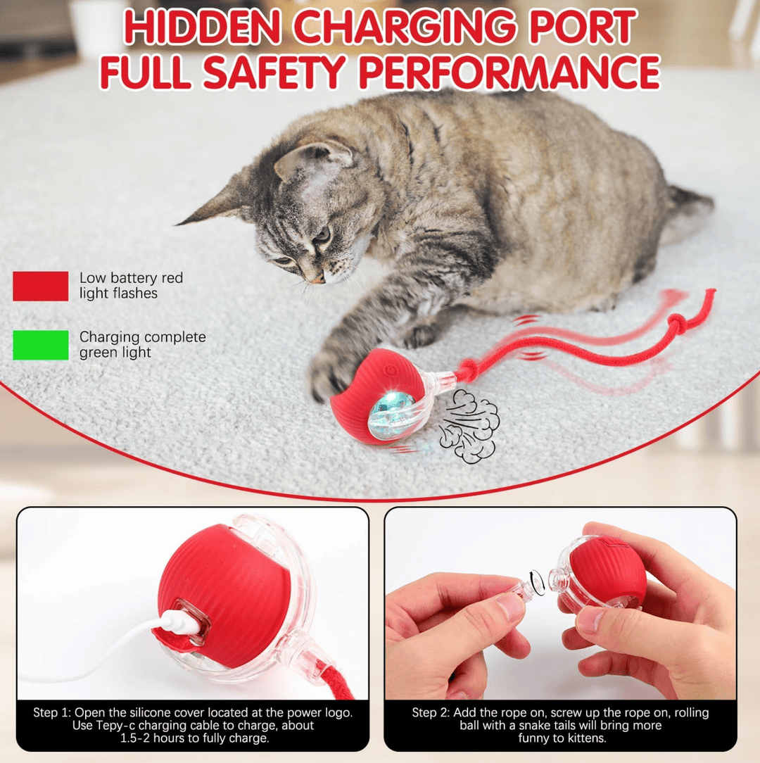 Halpix Interactive Rotating Smart Ball for Cats, Small Dogs, and Pets