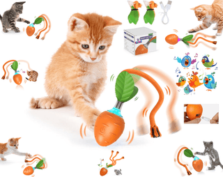 Halpix Interactive Smart Cat Ball Toy - Motion Activated with Tail, Sound & USB