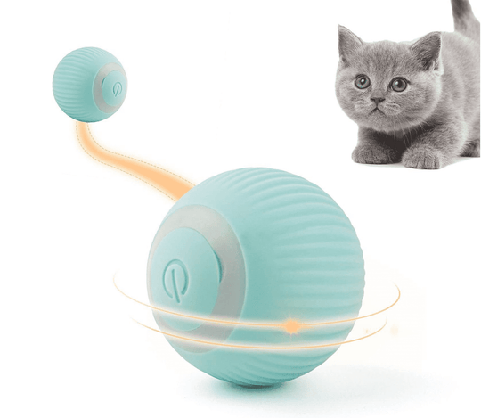 Halpix Interactive Smart Cat Toy Ball - Automatic 360° Self-Rotating USB Rechargeable Exercise Chase Ball for Cats Kittens & Puppies - Halpix