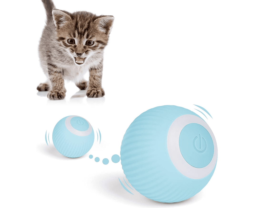 Halpix Interactive Smart Cat Toy Ball - Automatic 360° Self-Rotating USB Rechargeable Exercise Chase Ball for Cats Kittens & Puppies - Halpix