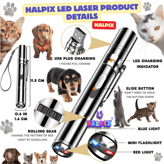 Interaktiivne lasermänguasi kassidele, koertele ja lemmikloomadele Halpix Laser Toy