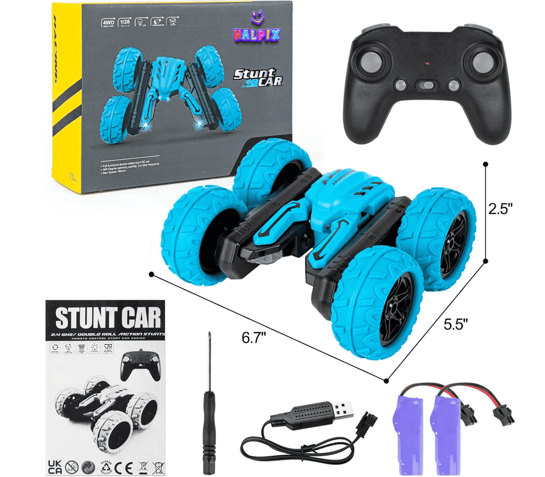 Halpix Monster RC Stunt Car High Speed 4WD Remote Control Car With Led Music Best Gift For Boy For Girls For Kids - Halpix