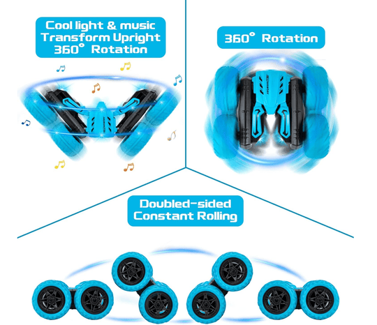 Halpix Monster RC Stunt Car High Speed 4WD Remote Control Car With Led Music Best Gift For Boy For Girls For Kids - Halpix