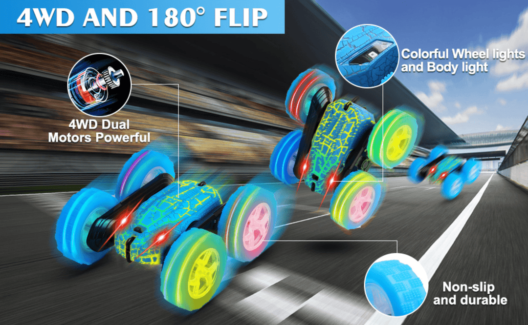 Halpix RC Stunt Car High Speed 4WD Сhameleon with Led-lights Best Gift For Boys For Girls For Kids - Halpix