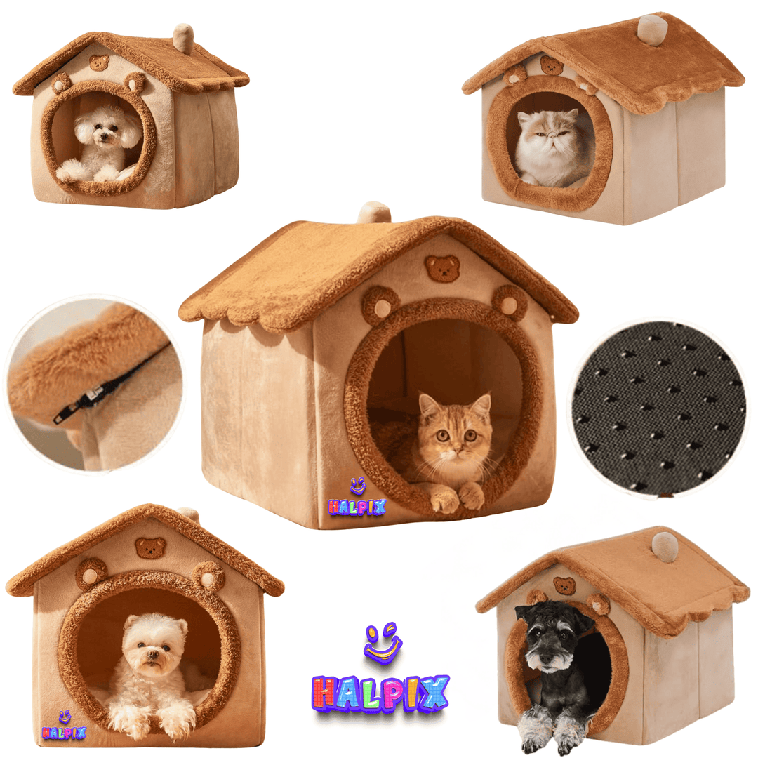 Halpix Cozy Foldable Pet House for Cats and Small Dogs