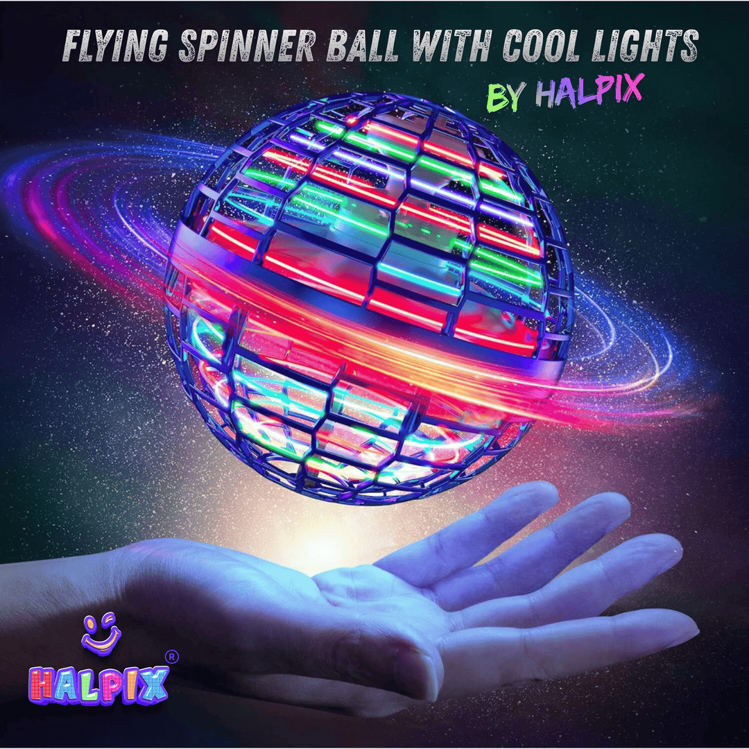 Halpix Flying Spinner LED Ball – Hand-Controlled Boomerang Drone Toy
