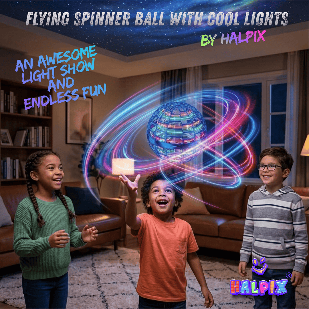 Halpix Flying Spinner LED Ball – Hand-Controlled Boomerang Drone Toy