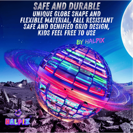 Halpix Flying Spinner LED Ball – Hand-Controlled Boomerang Drone Toy