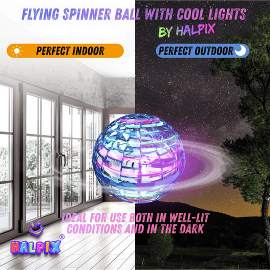 Halpix Flying Spinner LED Ball – Hand-Controlled Boomerang Drone Toy