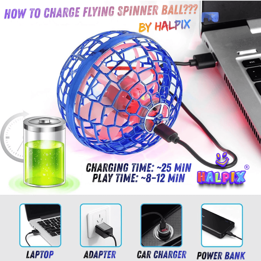 Halpix Flying Spinner LED Ball – Hand-Controlled Boomerang Drone Toy