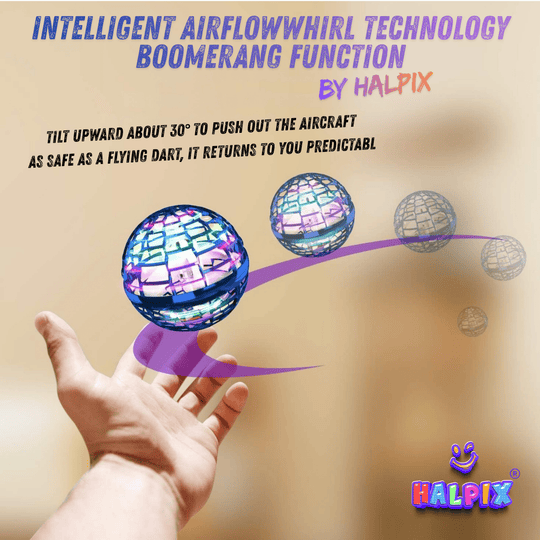 Halpix Flying Spinner LED Ball – Hand-Controlled Boomerang Drone Toy