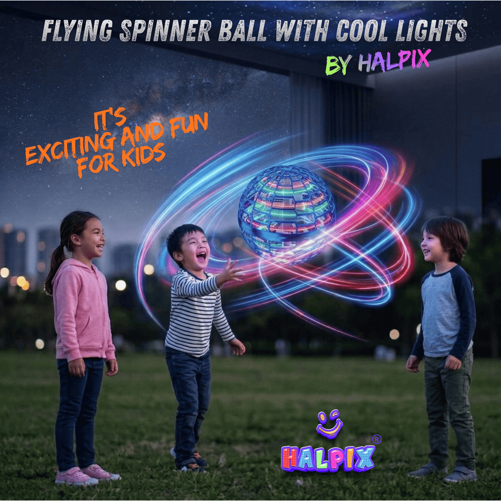Halpix Flying Spinner LED Ball – Hand-Controlled Boomerang Drone Toy