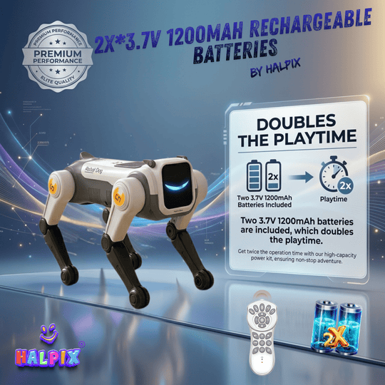 Halpix Magic Kongfu Stunt Puppy – AI Voice Control Robot Dog with 2 Batteries
