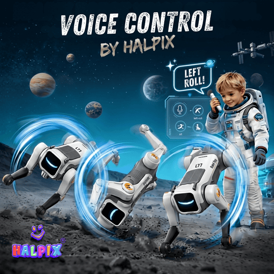 Halpix Magic Kongfu Stunt Puppy – AI Voice Control Robot Dog with 2 Batteries