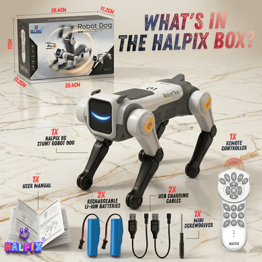 Halpix Magic Kongfu Stunt Puppy – AI Voice Control Robot Dog with 2 Batteries