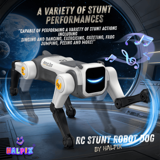 Halpix Magic Kongfu Stunt Puppy – AI Voice Control Robot Dog with 2 Batteries